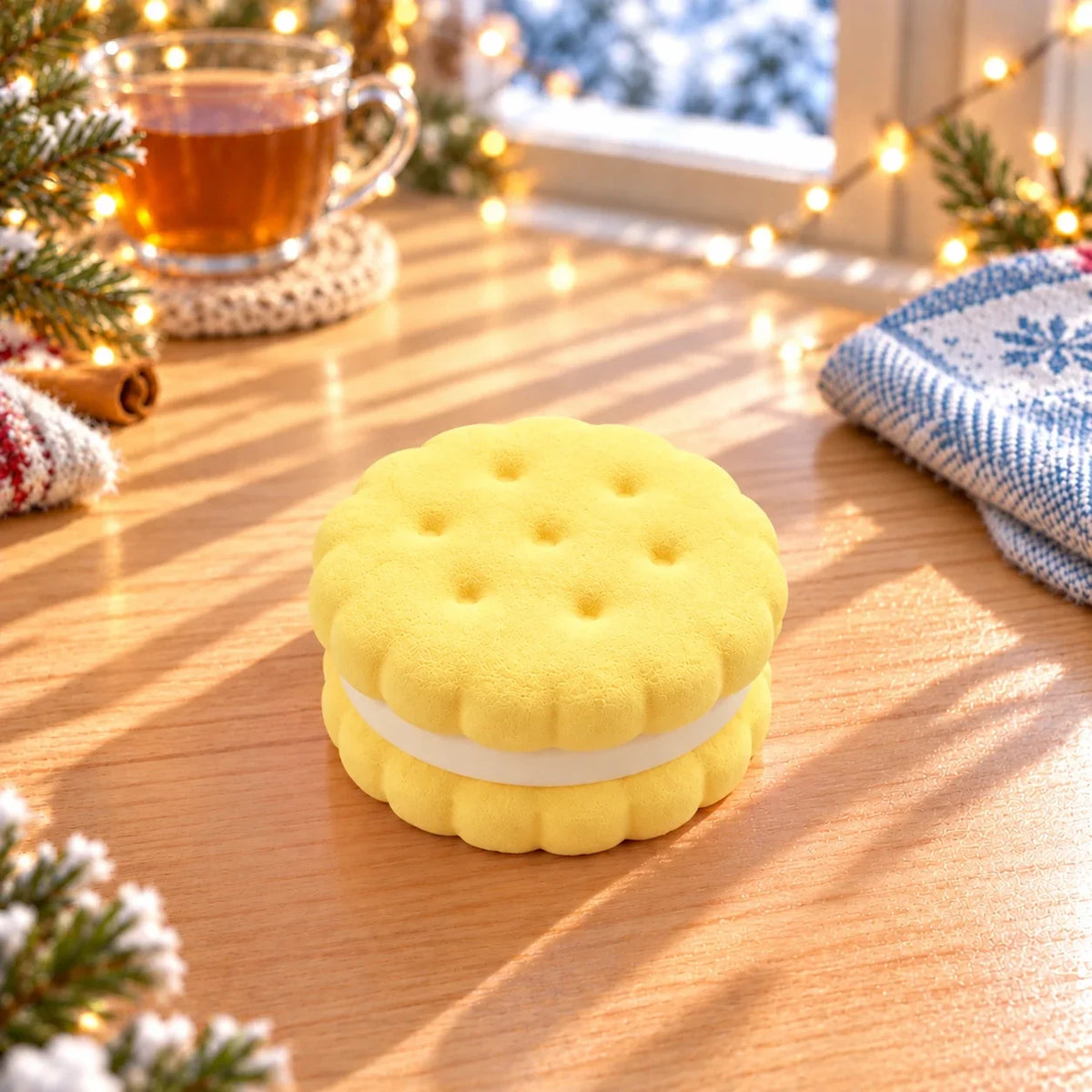 Squishy biscuit fourré jaune