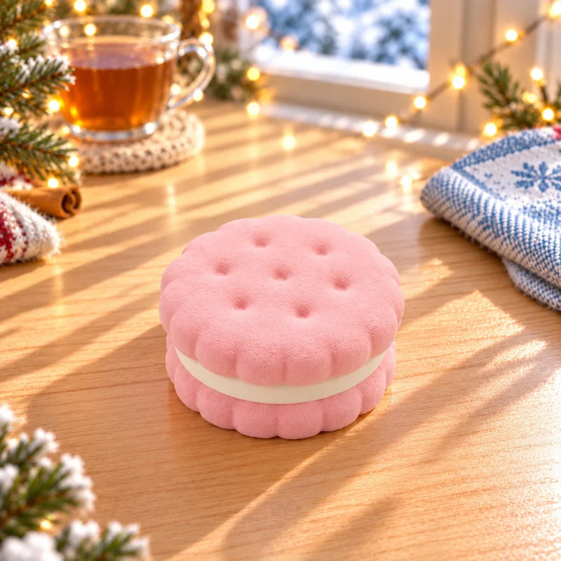 Squishy biscuit fourré rose