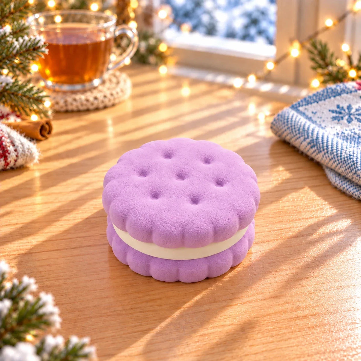 Squishy biscuit fourré violet
