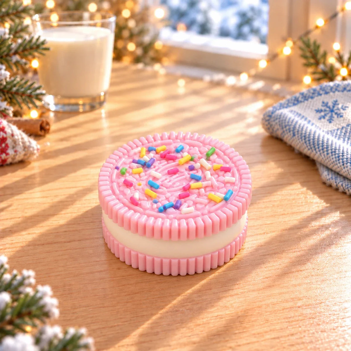 Squishy cookie vermicelles rose